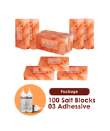 Pack of 100 Pink Salt Bricksw 8x4x2 With 3 Adhesive - £598.76 GBP