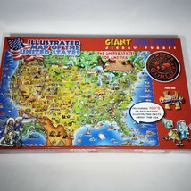 Dino&#39;s Illustrated Giant Map of the USA Jigsaw Puzzle 500 Large Pieces 2... - £14.91 GBP