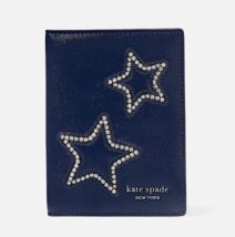 New Kate Spade Starlight Embellished Patent Leather Passport Holder Navy... - $75.91