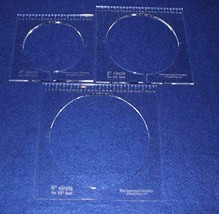 3 Piece Inside Circle Set W/rulers ~1/4&quot; Thick - Long Arm- For 1/2&quot; Foot - £37.07 GBP