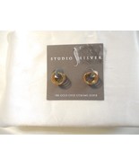 Studio Silver 1/3&quot;18k Gold/ Sterling Silver Small Huggie Hoop Earrings N... - $858.87 MXN