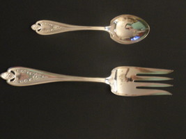 Old Colony Rogers 1847 XXX Silverplate  Medium Meat Fork &amp; Sugar Spoon Exc cond - £28.68 GBP