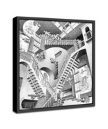 Framed MC ESCHER Relativity Oil Canvas Print Wall Art Painting - $30.37 CAD - $234.31 CAD