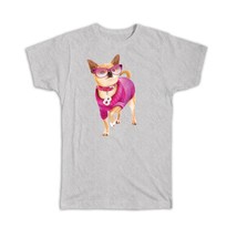 Cute Chihuahua : Gift T-Shirt Fashion Dog Pet Small Animal Glasses Sweater Colla - £14.45 GBP