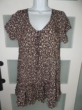 Kiwi + punch Brown/Cream Print Casual Dress Size M Women&#39;s - $420.61 MXN
