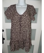 Kiwi + punch Brown/Cream Print Casual Dress Size M Women&#39;s - $32.62 CAD