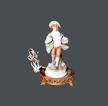 Lefton porcelain bisque table lamp. Young man Victorian dress. Repair needed. - £79.13 GBP