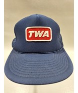 TWA Patch Snapback baseball cap Trucker hat Mesh back Vintage Airline Wo... - £14.85 GBP