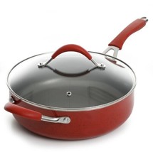 Pioneer Woman ~ 4.6 Quart Saute Pan w/Lid ~ Red Speckle ~ Enamel ~ Aluminum - $56.10