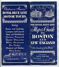 The Royal Blue Line Map &amp; Guide to Boston and New England 1932 - £21.19 GBP