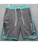 RVCA Board Shorts Mens 29 Multi Striped Polyester Stretch Swimwear Perfo... - $27.89 CAD