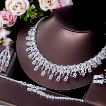 Luxury Bling African Cubic Zircon Bridal Wedding Dinner Jewelry Sets Arabic Duba - £74.45 GBP