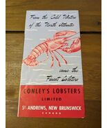 Vintage Conleys Lobsters Limited St Andrew&#39;s New Brunswick Canada Brochure - $117.92 CAD