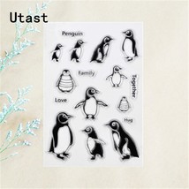 Cute Penguin Family Clear Silicone Stamps Scrapbooking Decorative Card Craft - £10.04 GBP