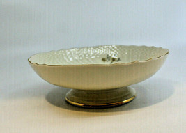 Royal Copenhagen Frijsenborg Low Footed Cake Stand Flowers Gold Trim Denmark - £52.05 GBP