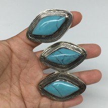 2&quot;x1.3&quot;,Turkmen Ring Afghan Tribal Marquise Turquoise Inlay, 7.5, 9, 9.5, TR116 - £7.59 GBP