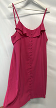Kensie Flirty Pink Ruffled Shift Dress Lined Shift Dress Adj Straps NEW XL - £23.71 GBP