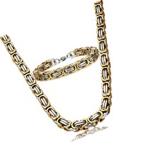 Stainless Steel Male Chain Necklace Byzantine for Men - £49.85 GBP