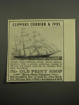 1955 The Old Print Shop Advertisement - Clippers Currier &amp; Ives - £14.78 GBP