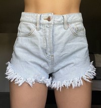 Wild Fable Women’s Size 00 High Rise Short Frayed Cut Off Jean Shorts Light Blue - £9.35 GBP