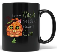 PixiDoodle Witchcraft Orange Cat Lover Coffee Mug (11 oz, Black) - £21.03 GBP+