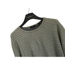 VINCE Sweatshirt Crewneck Sweater Sage Green Stripes Soft Cotton Blend S... - $29.69