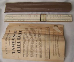 1940 Vintage Lawrence Engineering Slide Rule Wood Wooden - £7.77 GBP