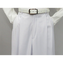Mens Apollo  King  Banded Collarless suit Chinese Mandarin Wide leg AG98 White image 7