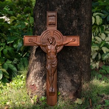 Bgcopper INRI Wood Carving Crucifix - $49.99+