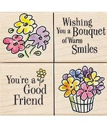 Bouquet of Smiles Wood Mounted Rubber Stamp Set (LL938) - $15.99