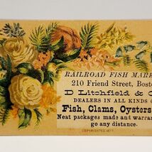 Antique Victorian 1877 Railroad Fish Market Boston Business Card 3.25 x 2 - $126.49