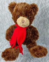 Gund Bradley The Borders Bear Teddy Brown Red Scarf 15&quot; Plush Stuffed An... - $16.99