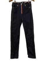 Rag &amp; Bone Blue Cropped Jeans Size 25 Dark Blue W/ Exposed Red Zipper - £23.65 GBP