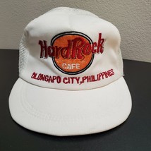 Vintage Hard Rock Cafe Olongapo City, Philippines White Snapback Mesh Hat SMALL - £29.28 GBP