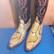 Womens cowboy boots  Ferrini, Python brown L, bk emb U sz:10 B  item: P446 - $420.75