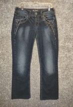Silver Jeans Women 26 x 33 Low Rise Embellished Whiskered Suki 17&quot; Weste... - $15.99