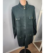Anne Klein XL Jacket Cardigan Zip Front Sweater Wool Blend NEW - $691.12 MXN