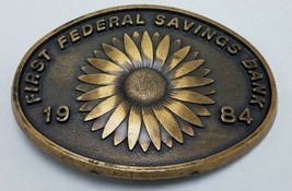 Vintage 1984 Primo Federale Risparmio Banca Newton Kansas Cintura Fibbia Ltd Ed - £8.19 GBP