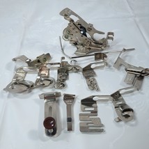 Vintage Greist set 12 sewing machine foot attachment hemmer edge guide r... - $70.00