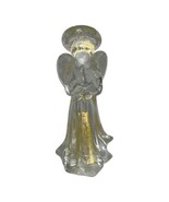 Vintage Hand Blown Art Glass Angel Praying Halo Wings Gold Foil Flecks S... - $51.25 CAD