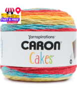Caron Cakes Self Striping Knitting Yarn 383 yd 200g Rainbow Sprinkle Mul... - $438.86 MXN