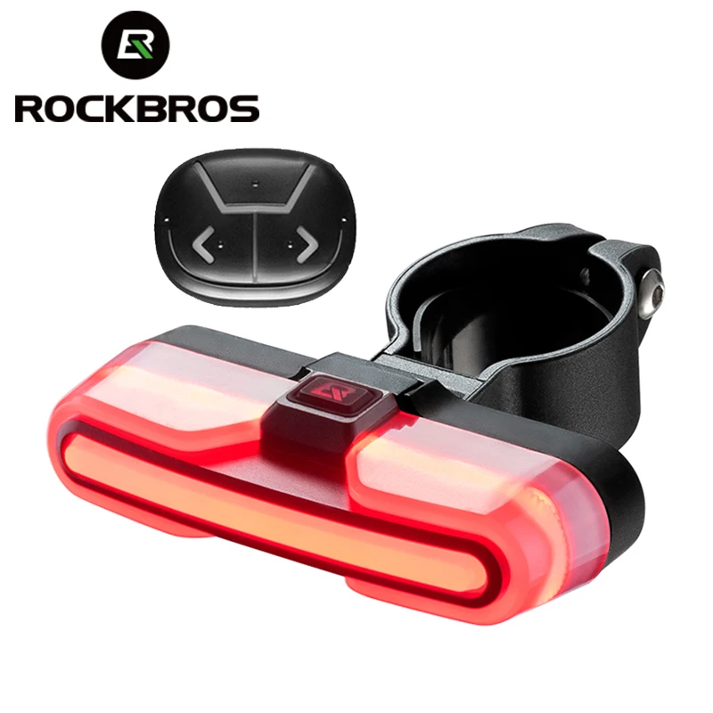 ROCKBROS Remote Rear Light Bicycle Smart Brake Light Type-C Charging Bike Light - £31.23 GBP