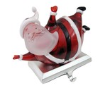 3D Jolly Santa Claus Acrylic Stocking Holder 2 LB Heavy Red Christmas - $27.71
