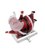 3D Jolly Santa Claus Acrylic Stocking Holder 2 LB Heavy Red Christmas - £21.66 GBP