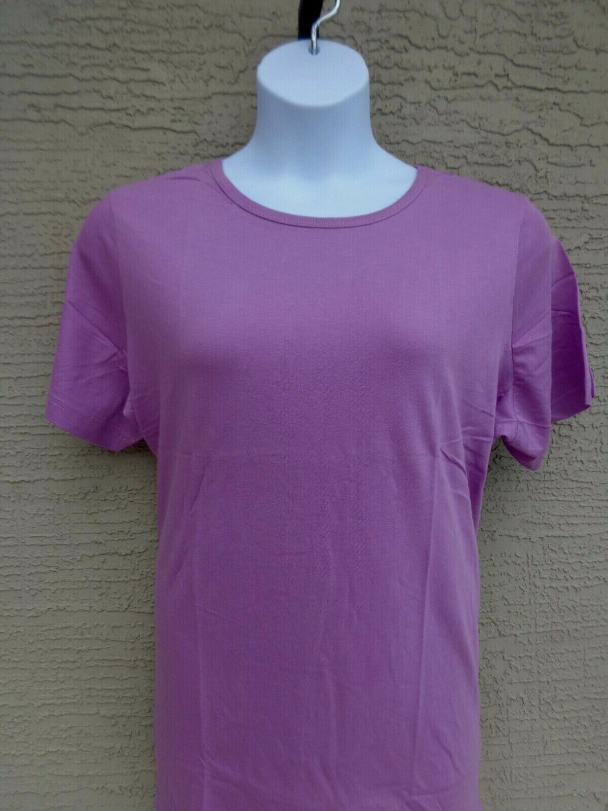 New Woman Within Plus Sizes M 14-16W Crew Neck Cotton Tee Shirt Violet - $4.95