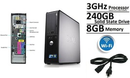 Dell Opti Plex Computer 240GB Solid State Drive Ssd Wifi 3Ghz 8GB Windows 10 Pro - $119.95