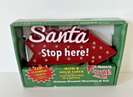 Kurt S. Adler Battery Operated Santa Stop Here LED Blinking Ornament-NEW! - £4.64 GBP