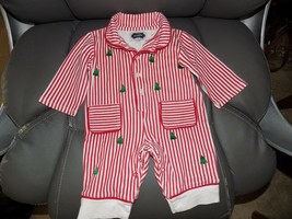 Mud Pie Baby First Night Before Christmas Striped Pajama One-Piece 0/3 Month EUC - £16.64 GBP