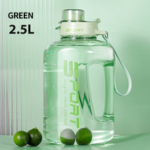 2.5L Large-Capacity Netflix Straw Pot Belly Cup Sports Water Bottle (Green) - $21.88