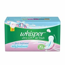 Whisper Ultra Soft Air Fresh XL Wings Sanitary Pads- 30 Pads | Free Ship... - $22.82